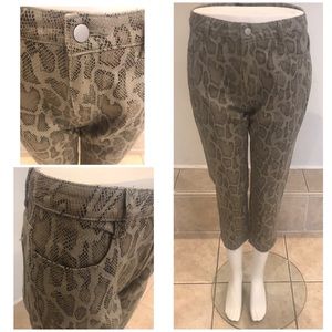 Snake Print Crop Ankle Jean